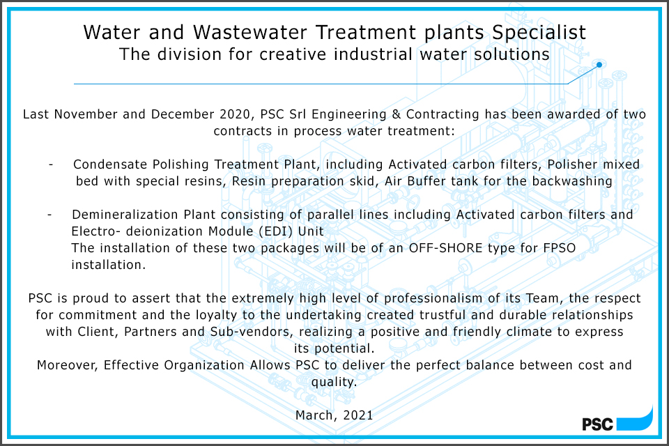 PSC AWARD WATER AND WASTEWATER TREATMENT PLANT SPECIALIST